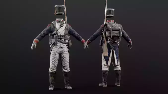 Soldier Napoleon Infantry 3D model