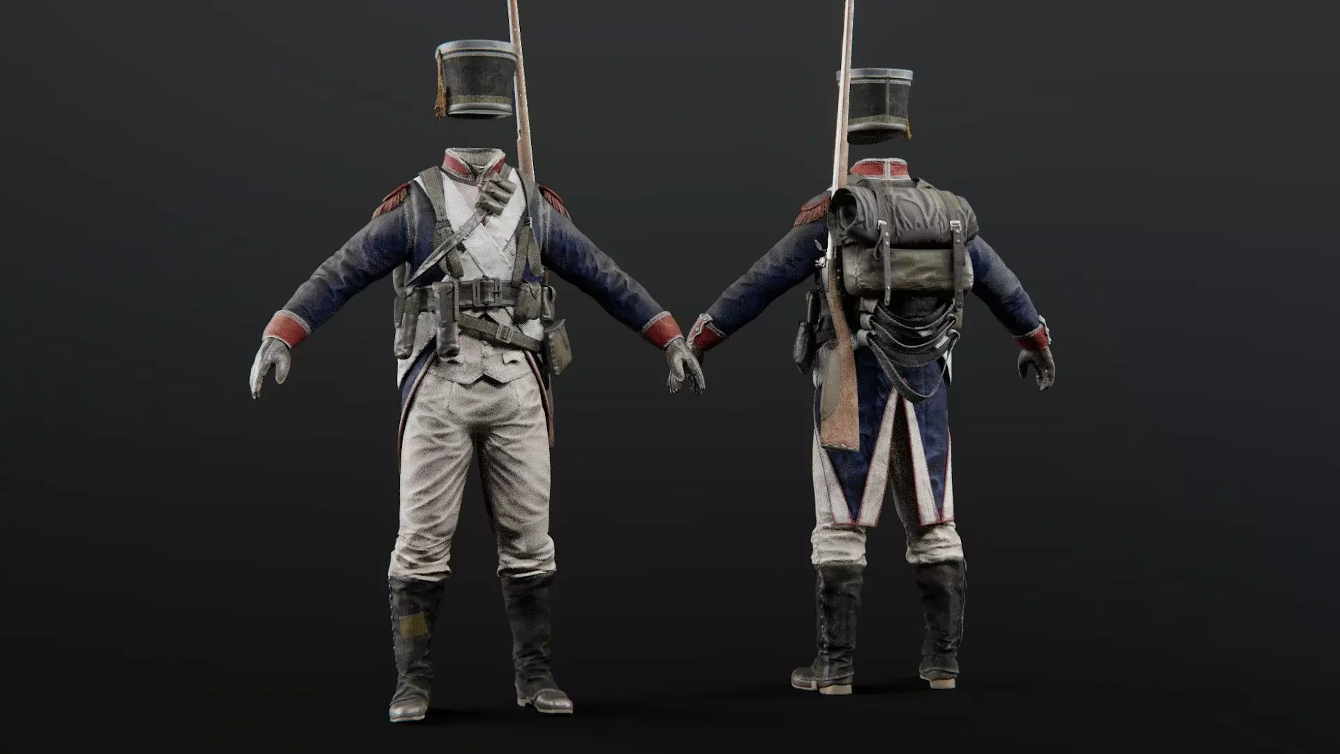 Soldier Napoleon Infantry 3D model_0