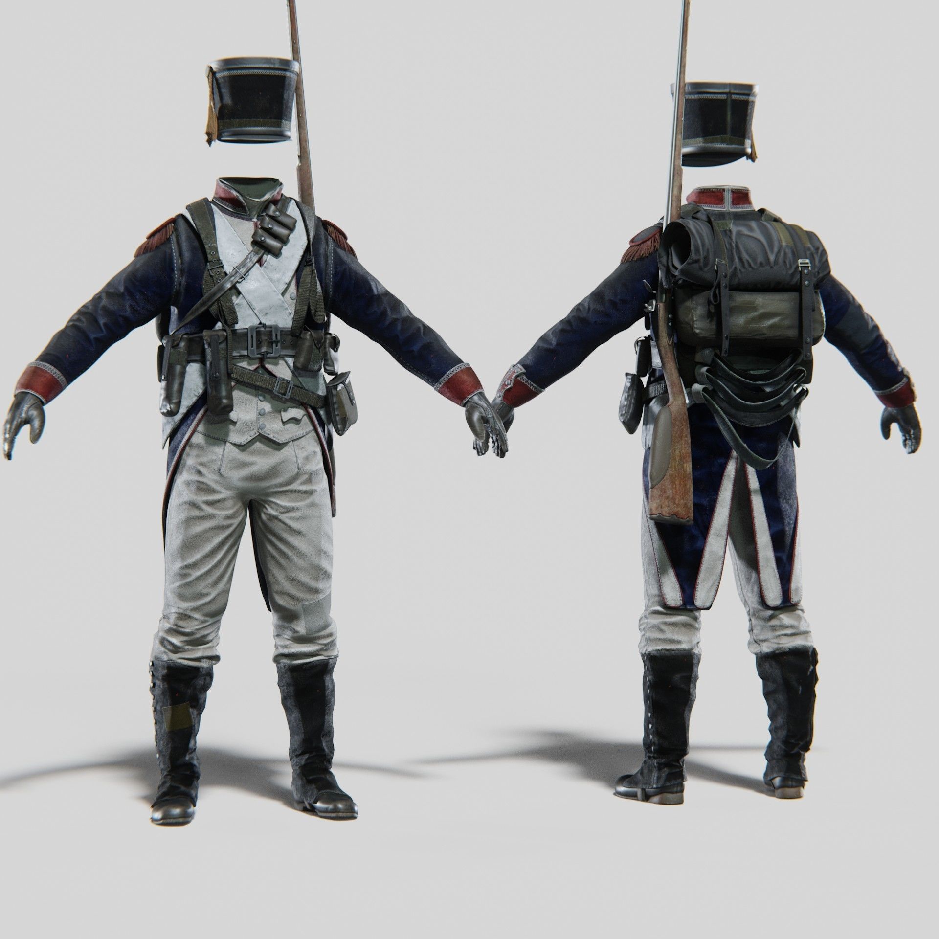 Soldier Napoleon Infantry 3D model_14