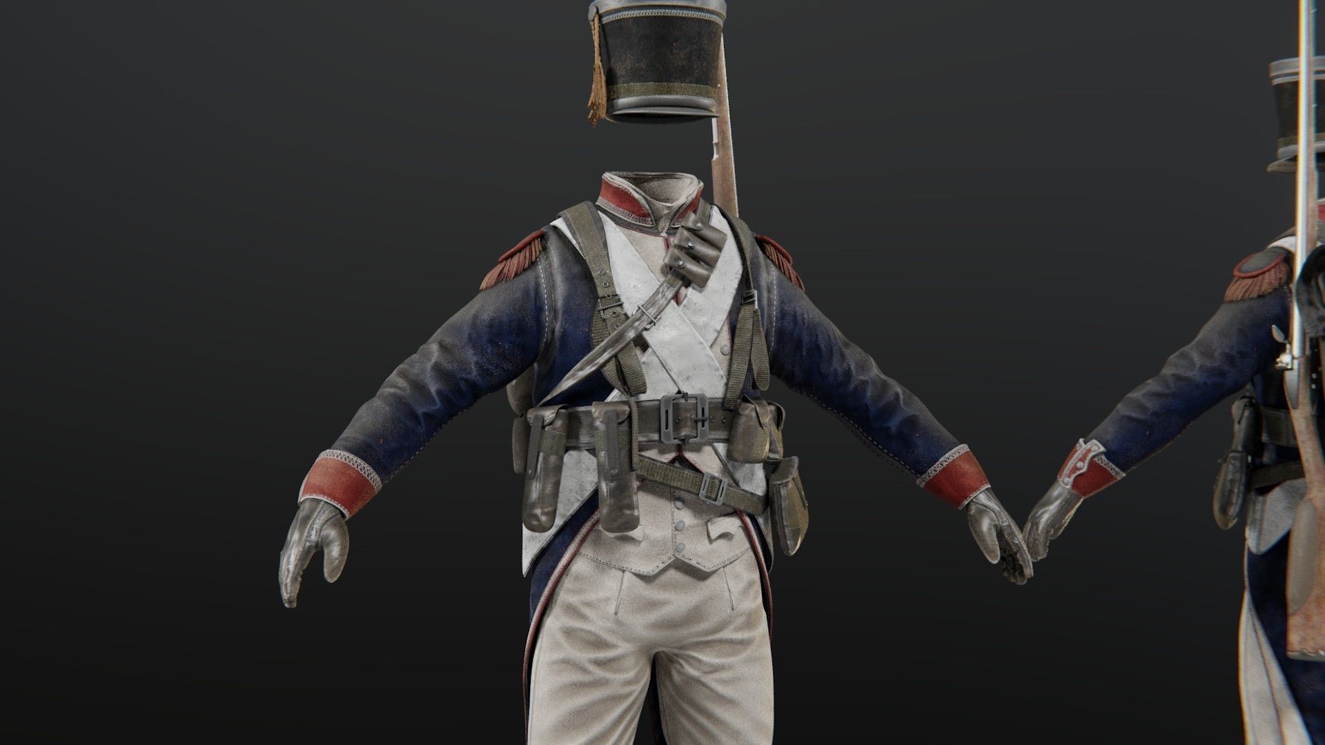 Soldier Napoleon Infantry 3D model_2