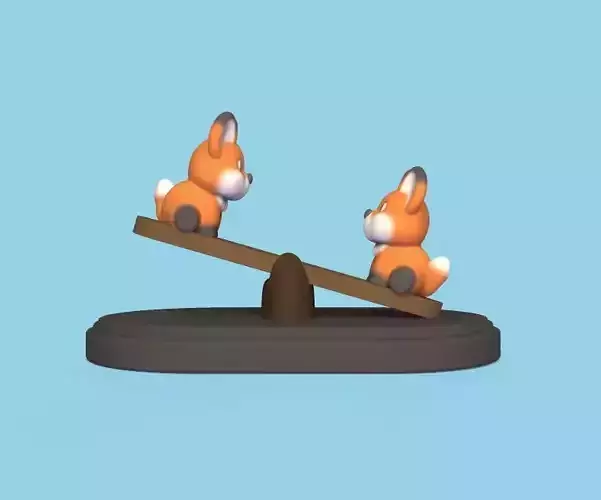 Foxes Having Fun 3D print model