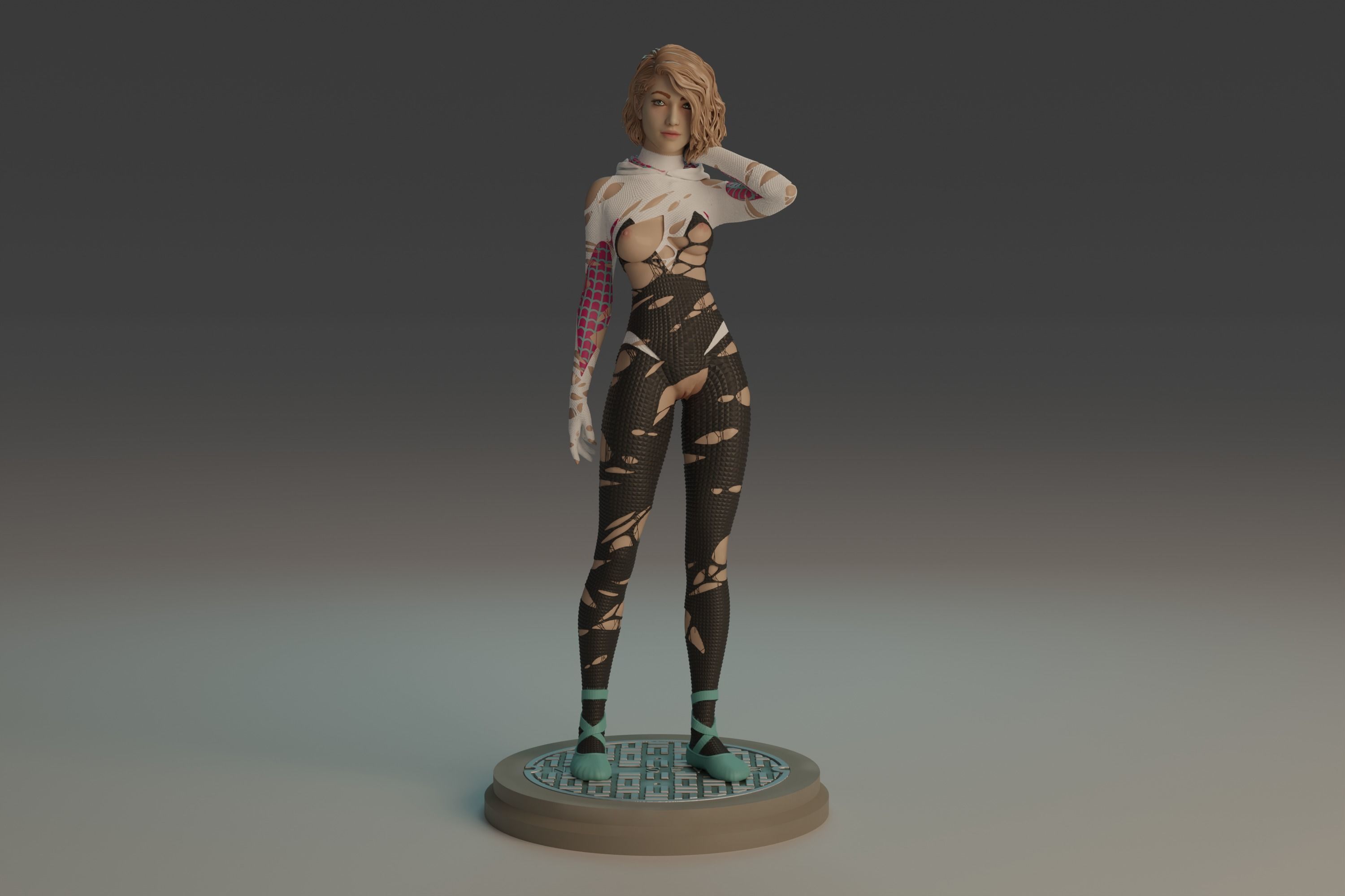 Gwen Stacy statue NSFW 3D Model Collection_35