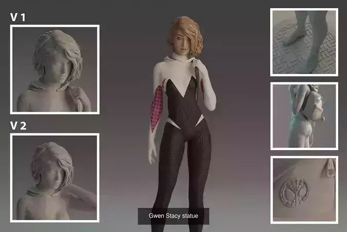 Gwen Stacy statue NSFW 3D Model Collection