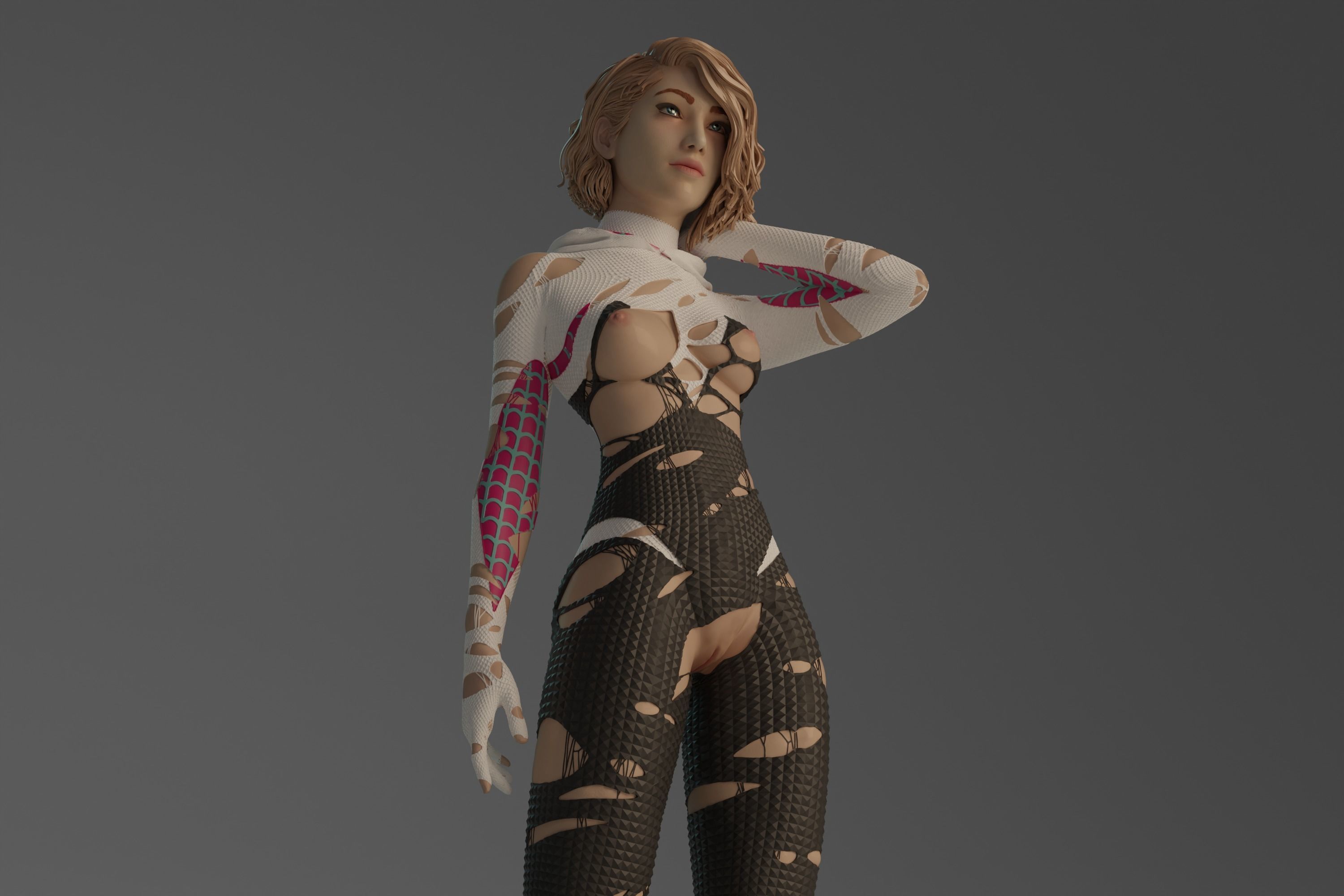 Gwen Stacy statue NSFW 3D Model Collection_36