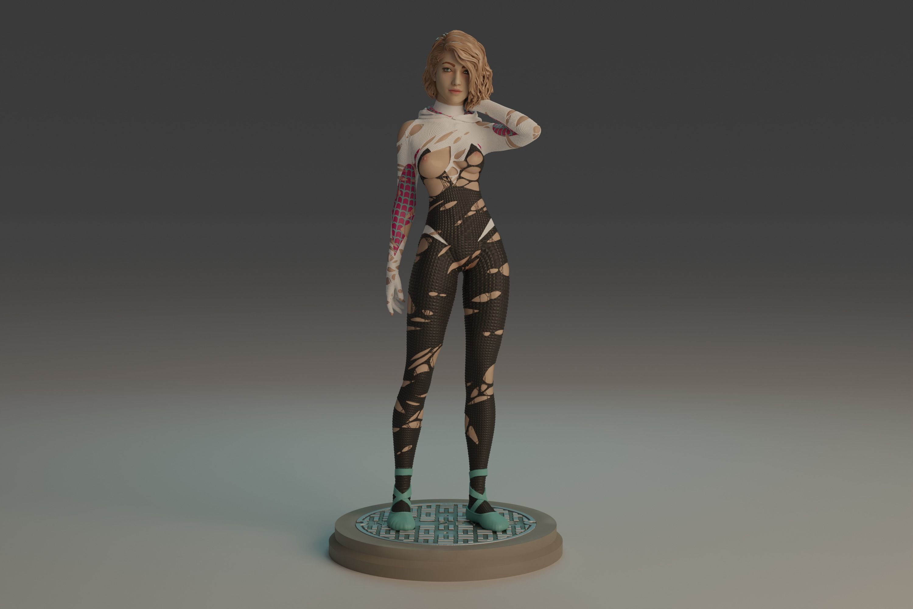 Gwen Stacy statue NSFW 3D Model Collection_34