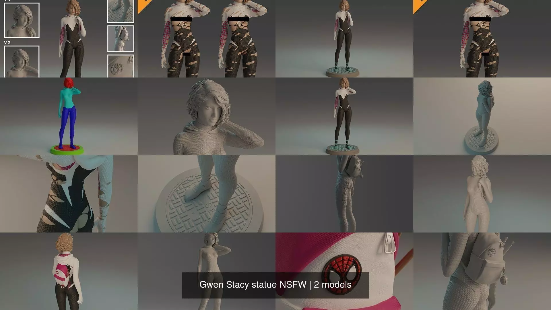 Gwen Stacy statue NSFW 3D Model Collection_1