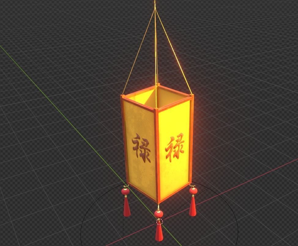 Realistic Chinese Lantern 3 Low-poly 3D model_10