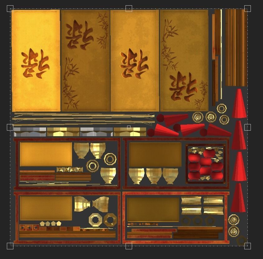 Realistic Chinese Lantern 3 Low-poly 3D model_31