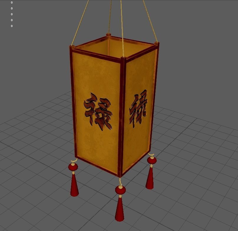 Realistic Chinese Lantern 3 Low-poly 3D model_15