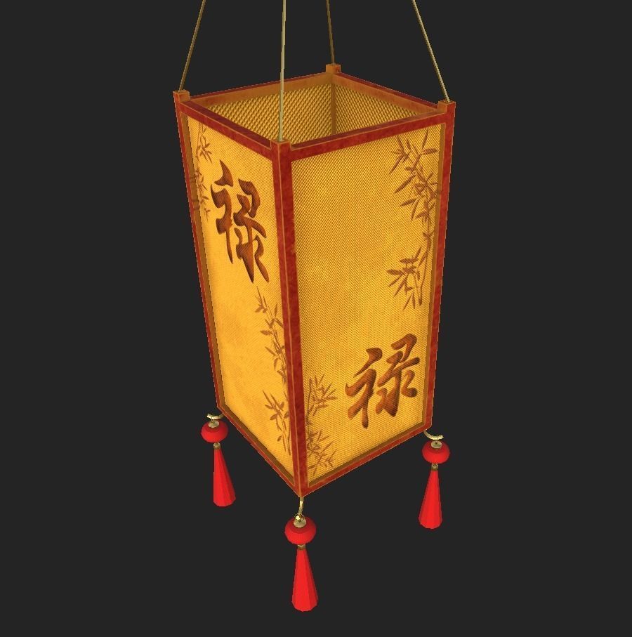 Realistic Chinese Lantern 3 Low-poly 3D model_27