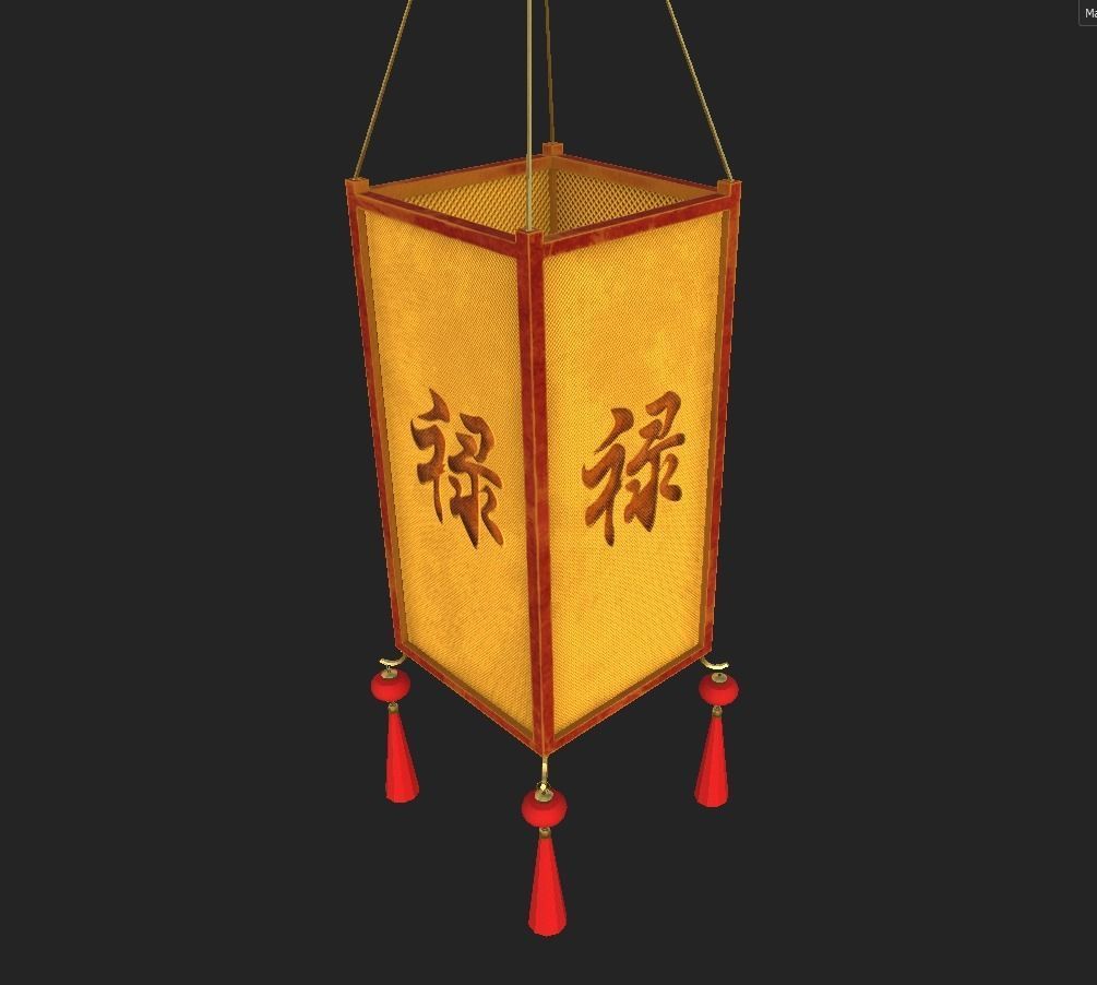 Realistic Chinese Lantern 3 Low-poly 3D model_25