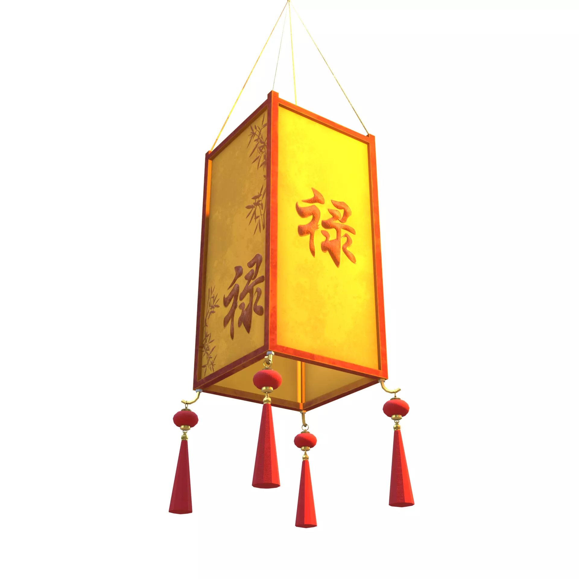 Realistic Chinese Lantern 3 Low-poly 3D model_0