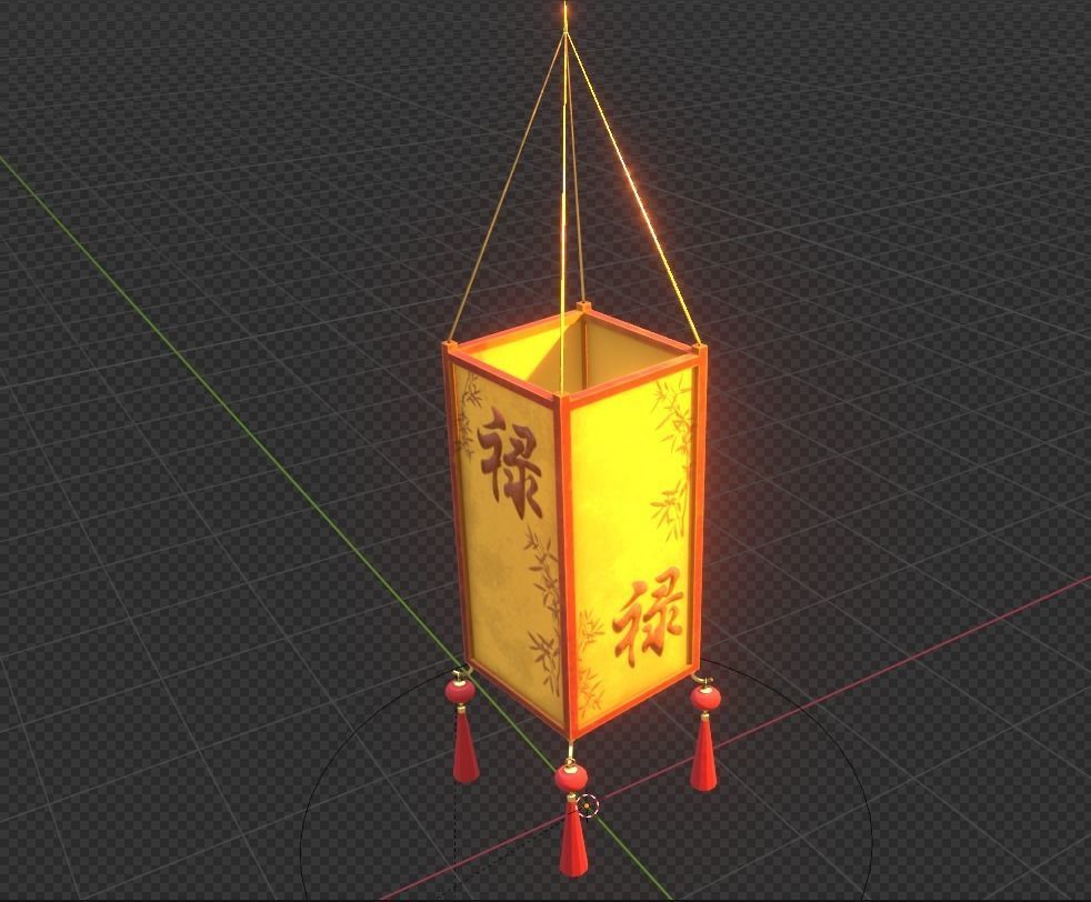Realistic Chinese Lantern 3 Low-poly 3D model_12