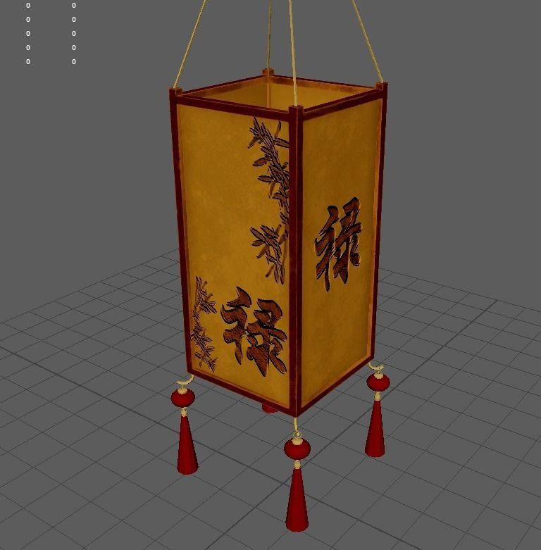 Realistic Chinese Lantern 3 Low-poly 3D model_16