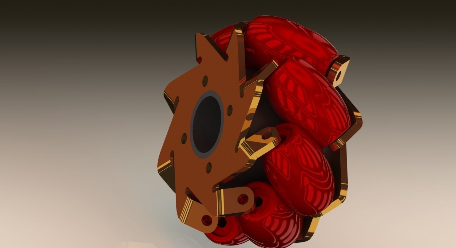 Mecanum wheel  Low-poly 3D model_3