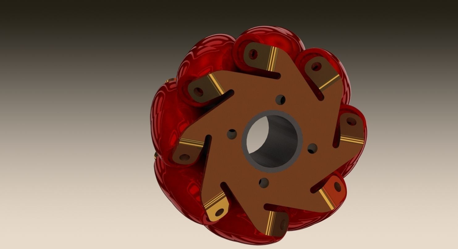 Mecanum wheel  Low-poly 3D model_1