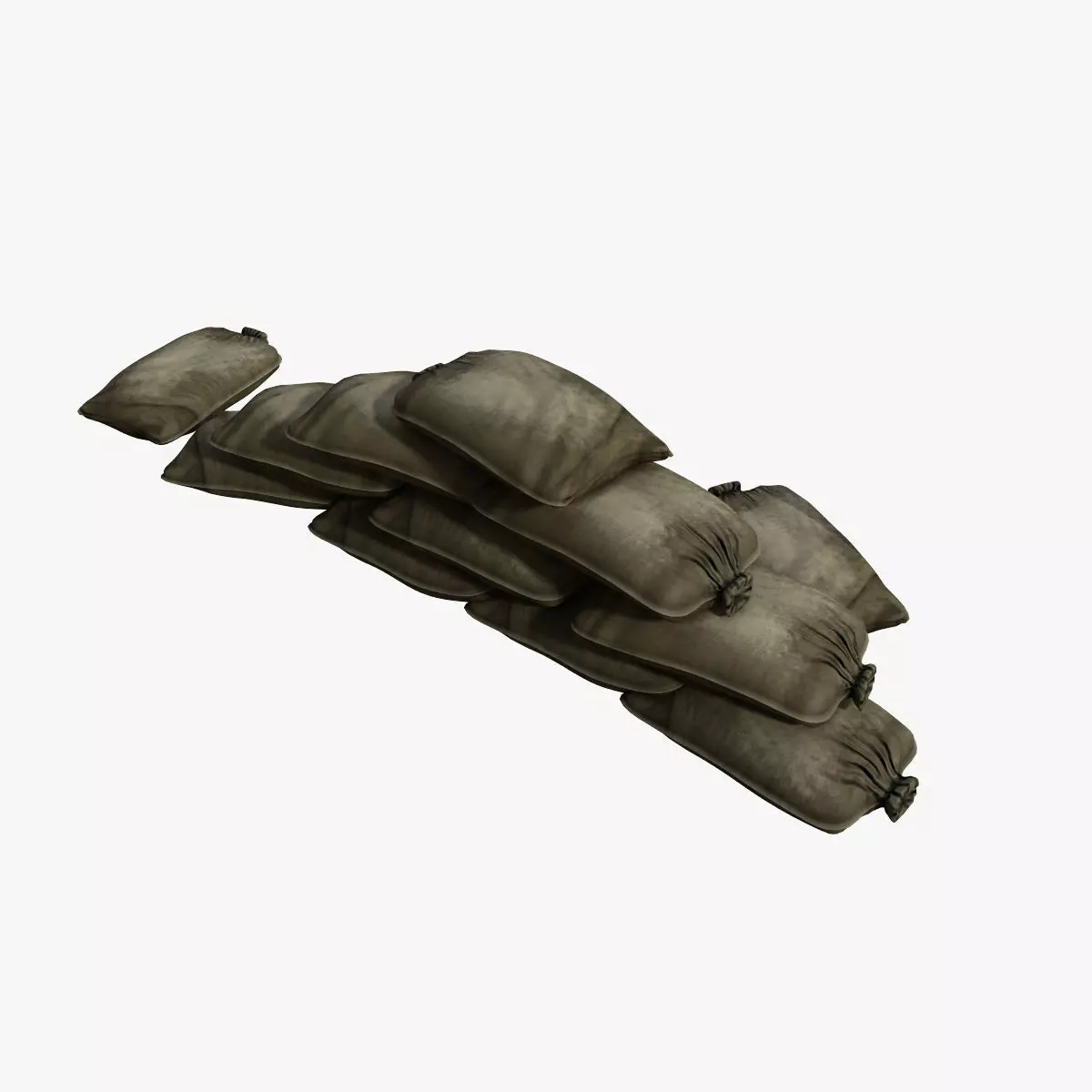 Sandbags pile of pillows 3D model_0