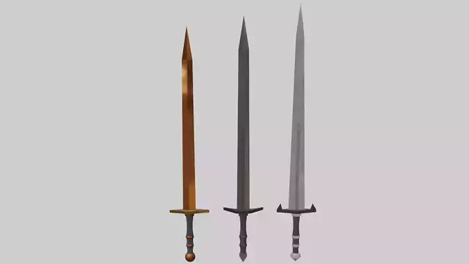 base sword collection low-poly game ready Free low-poly 3D model