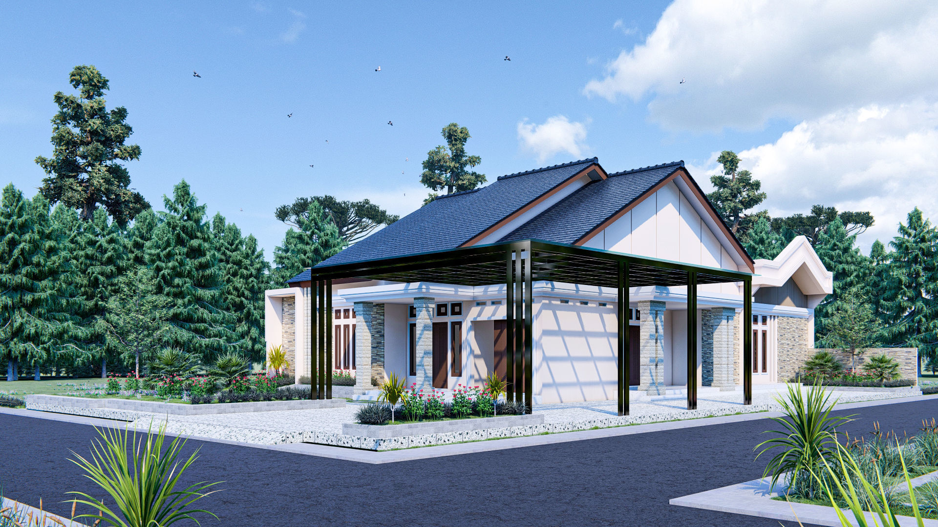 simple house design in suburban aceh indonesia 3D print model_3