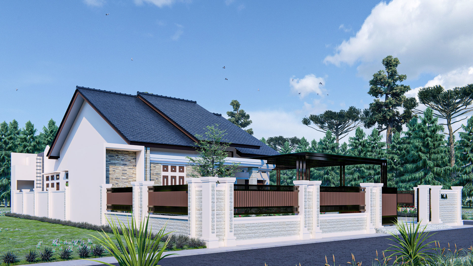 simple house design in suburban aceh indonesia 3D print model_1