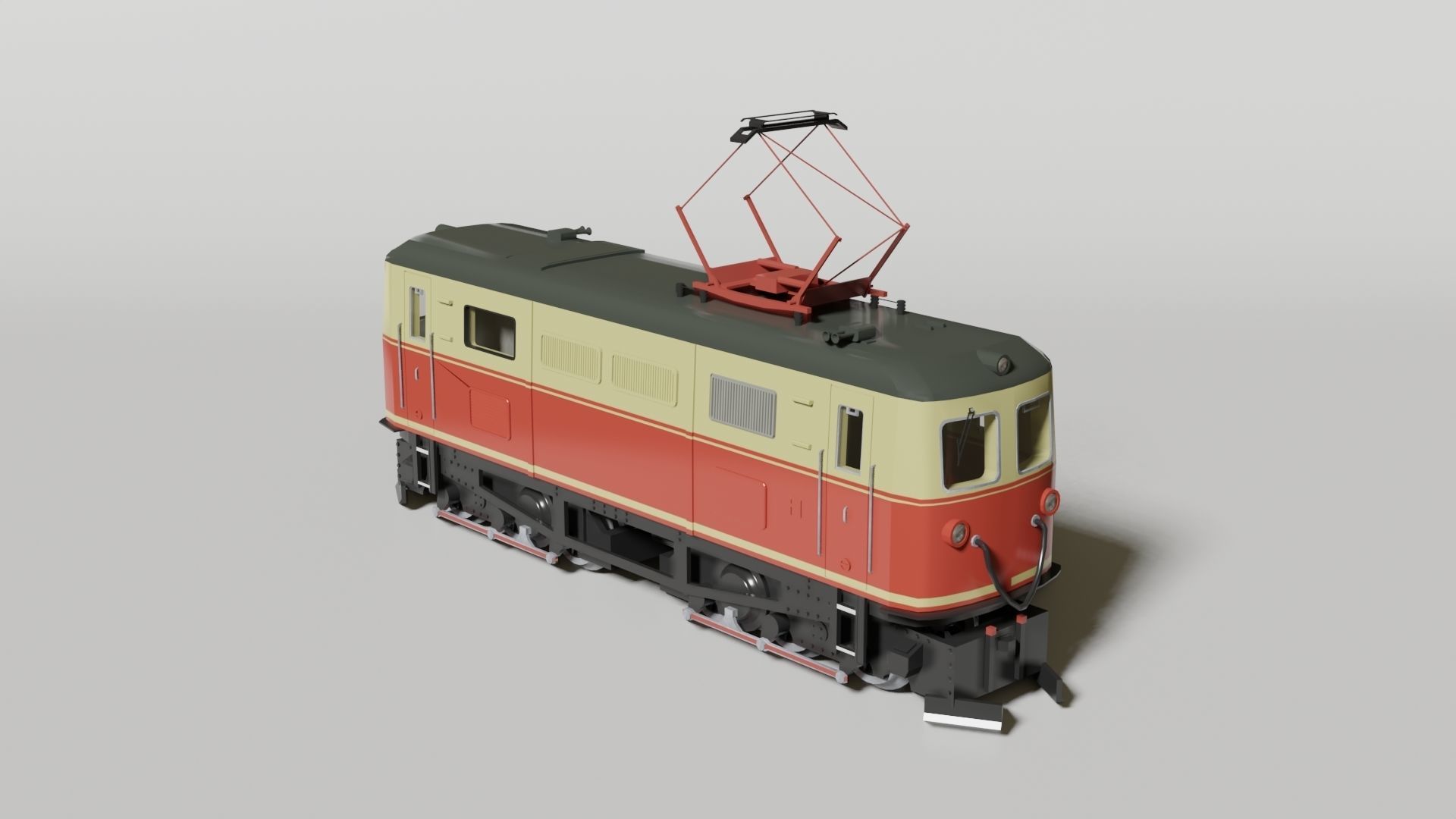 Historical Austrian narrow-gauge electric locomotive 3D model_3