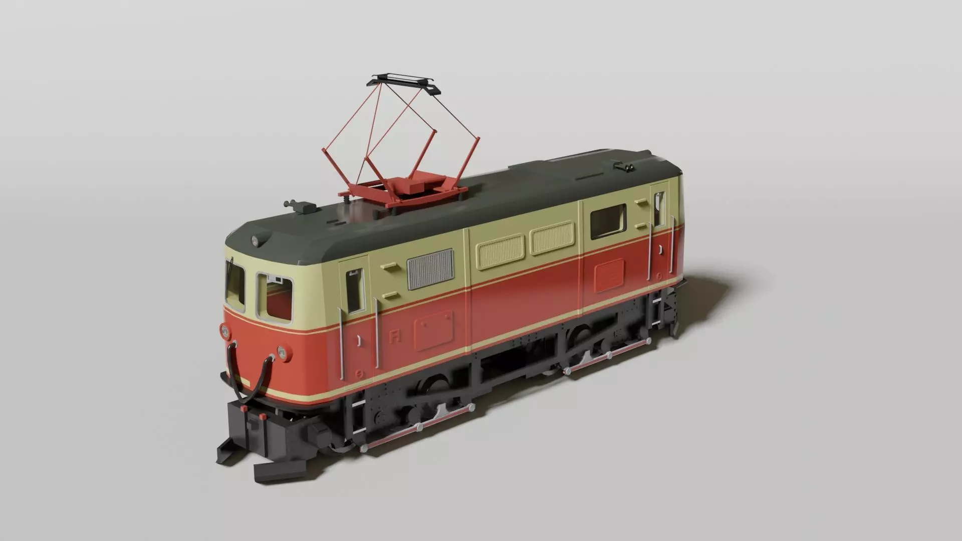 Historical Austrian narrow-gauge electric locomotive 3D model_0