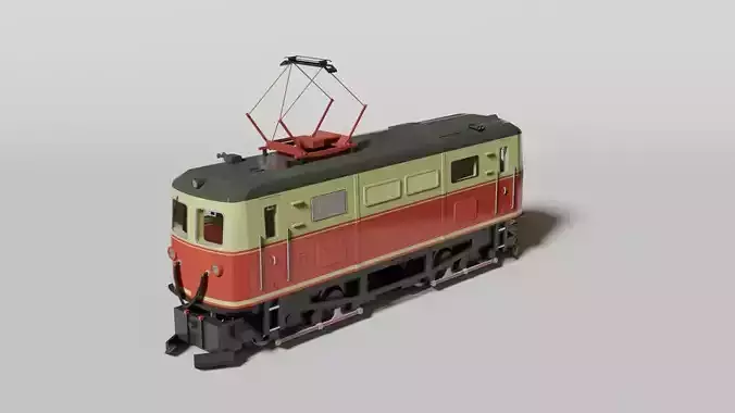 Historical Austrian narrow-gauge electric locomotive 3D model