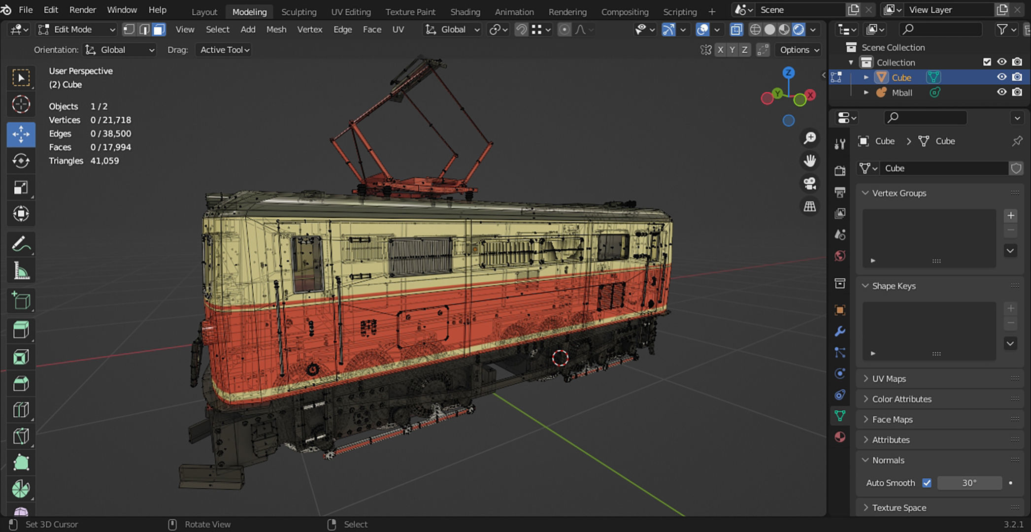 Historical Austrian narrow-gauge electric locomotive 3D model_7