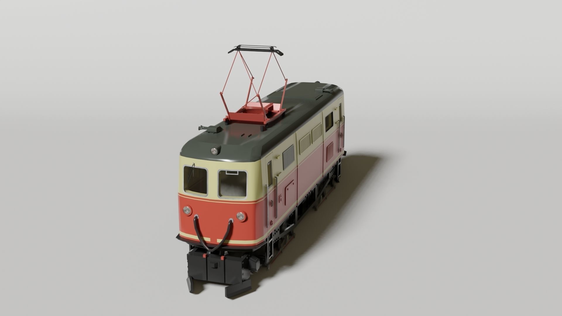 Historical Austrian narrow-gauge electric locomotive 3D model_2