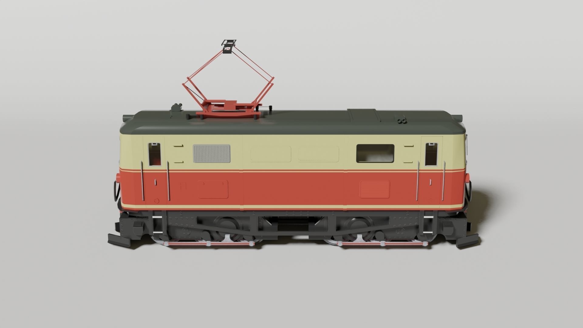 Historical Austrian narrow-gauge electric locomotive 3D model_1