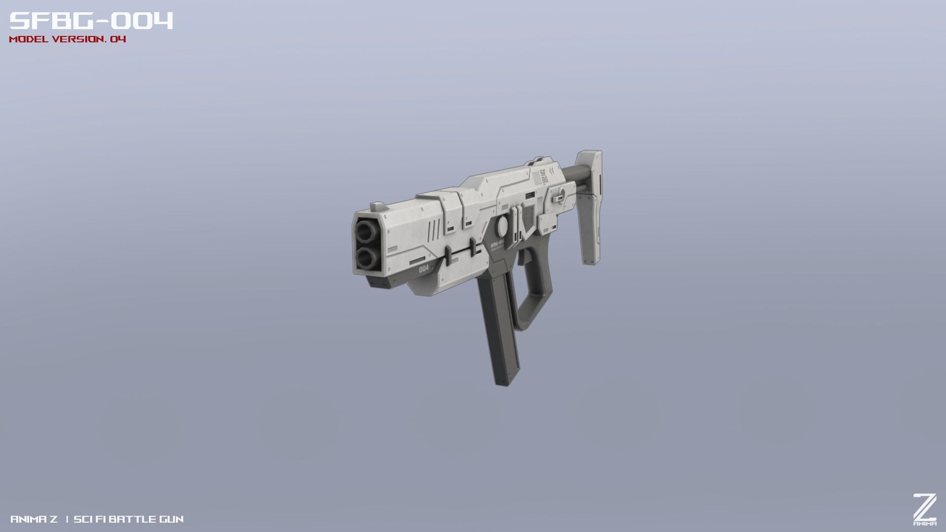 Scifi Battle gun Low-poly 3D model_8