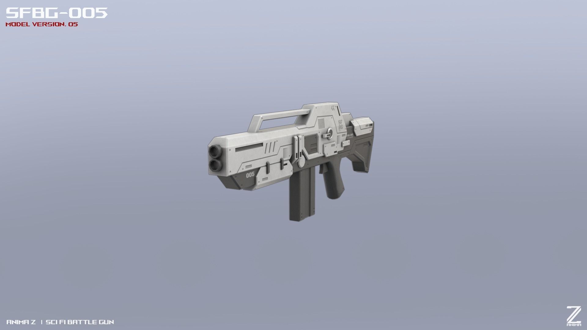 Scifi Battle gun Low-poly 3D model_8