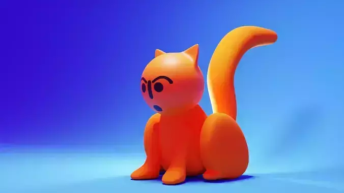  Kawaii 3D Cat Polygon Runway