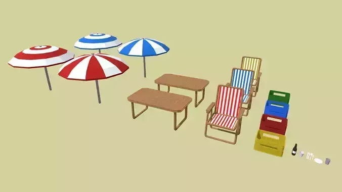 Low Poly Beach Pack
