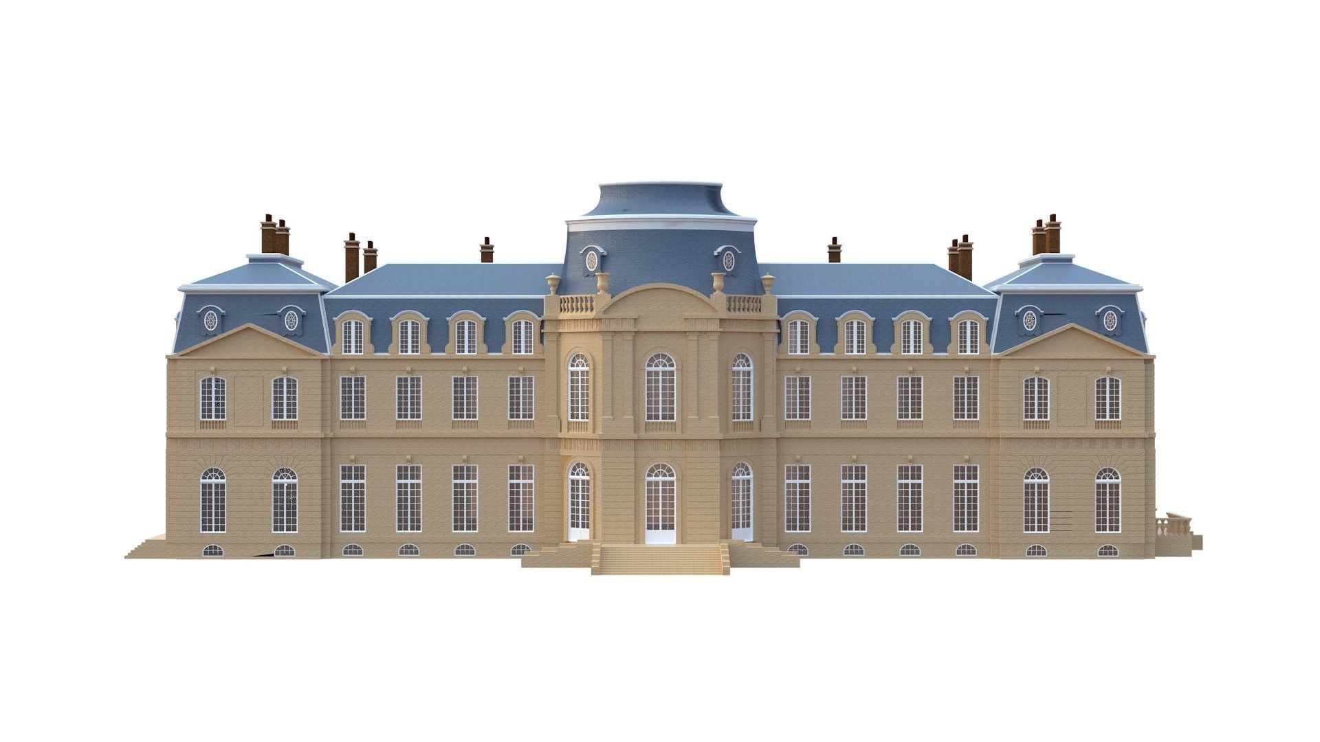 Old French Classic Palace 3D model_30
