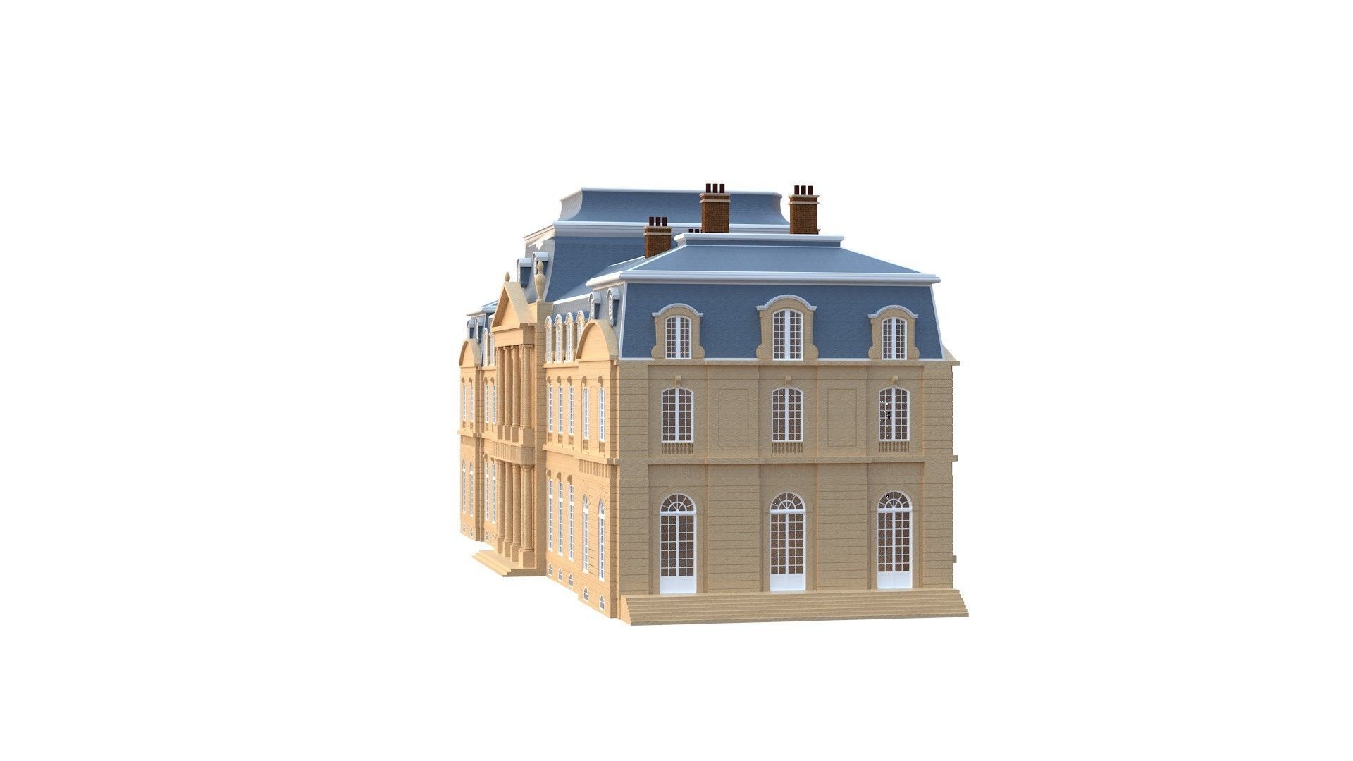 Old French Classic Palace 3D model_8