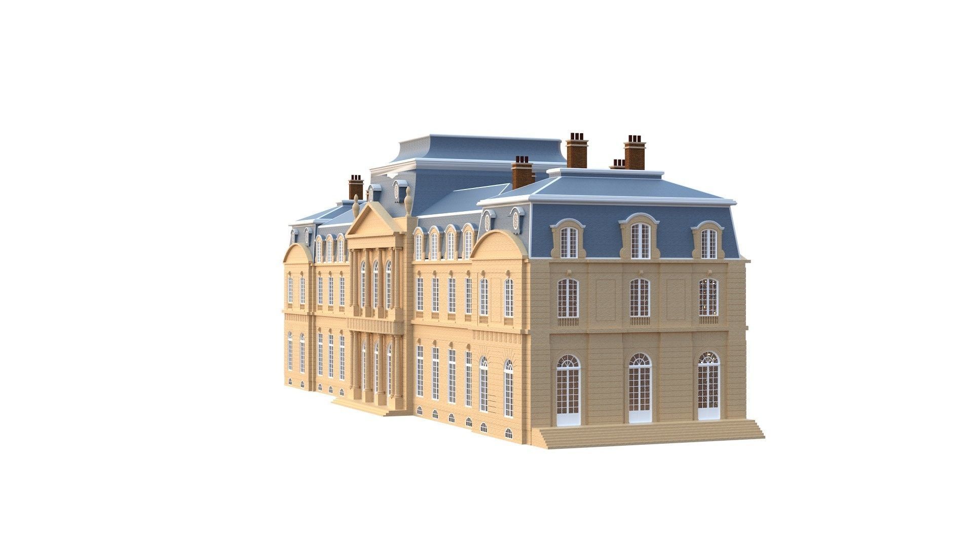 Old French Classic Palace 3D model_5