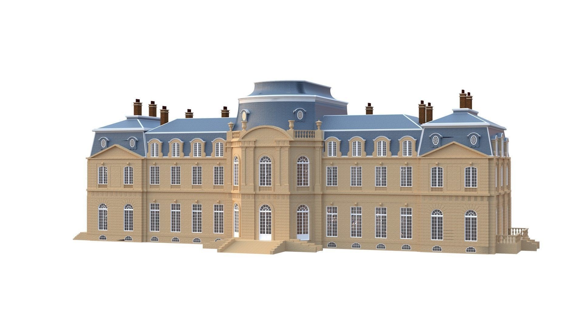 Old French Classic Palace 3D model_35