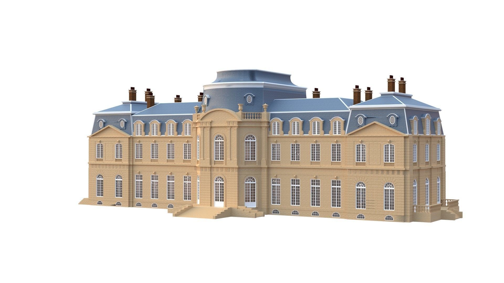 Old French Classic Palace 3D model_28