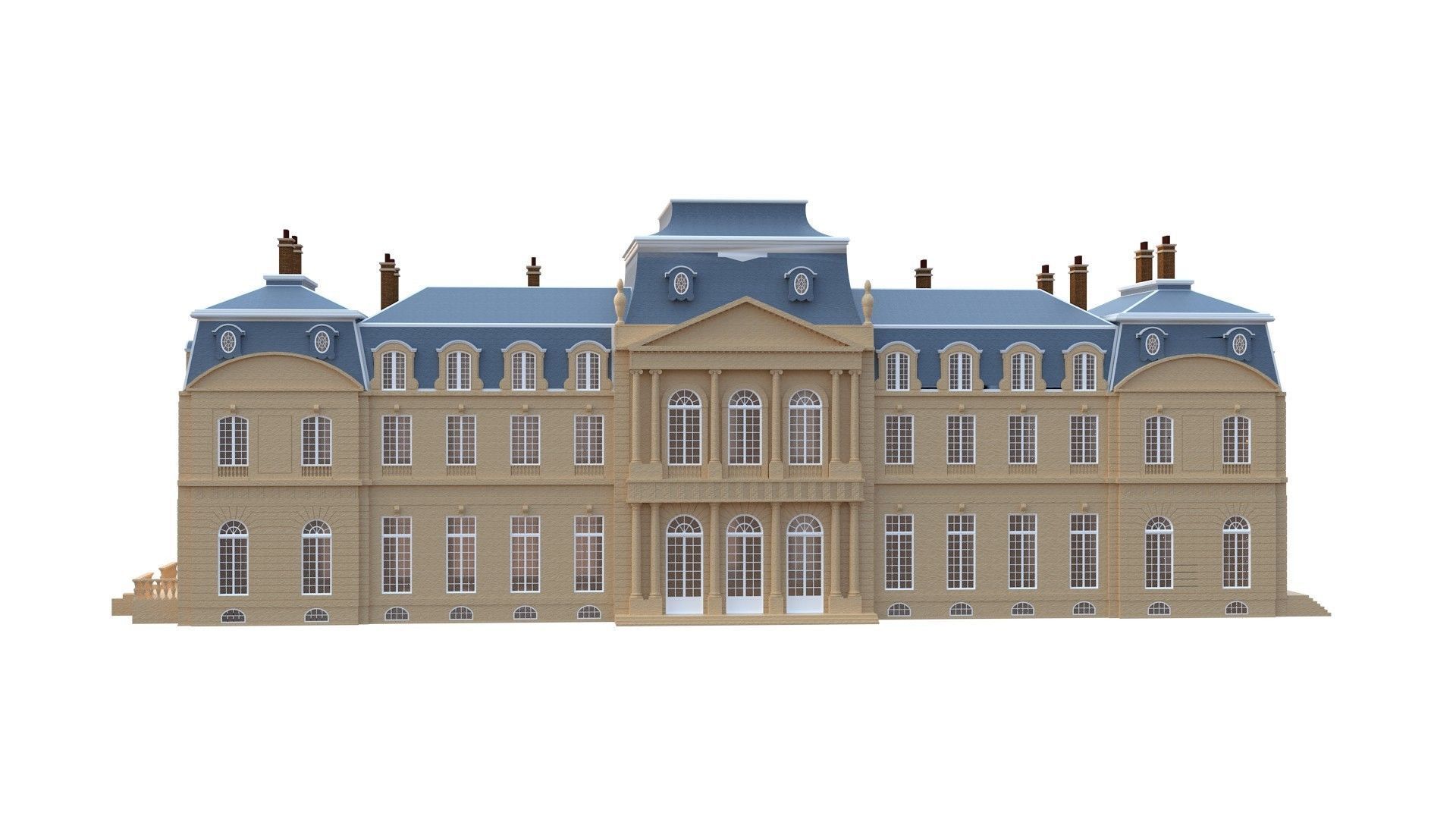 Old French Classic Palace 3D model_22