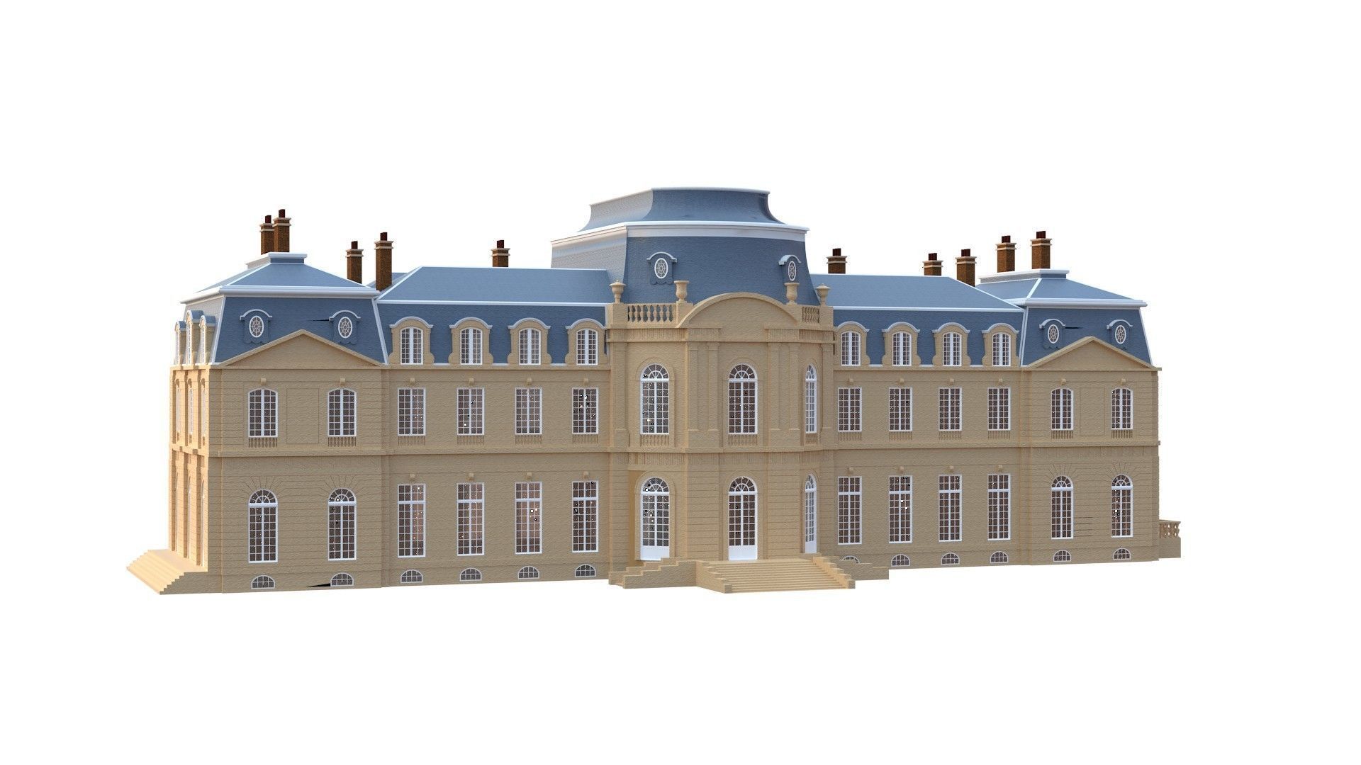 Old French Classic Palace 3D model_29