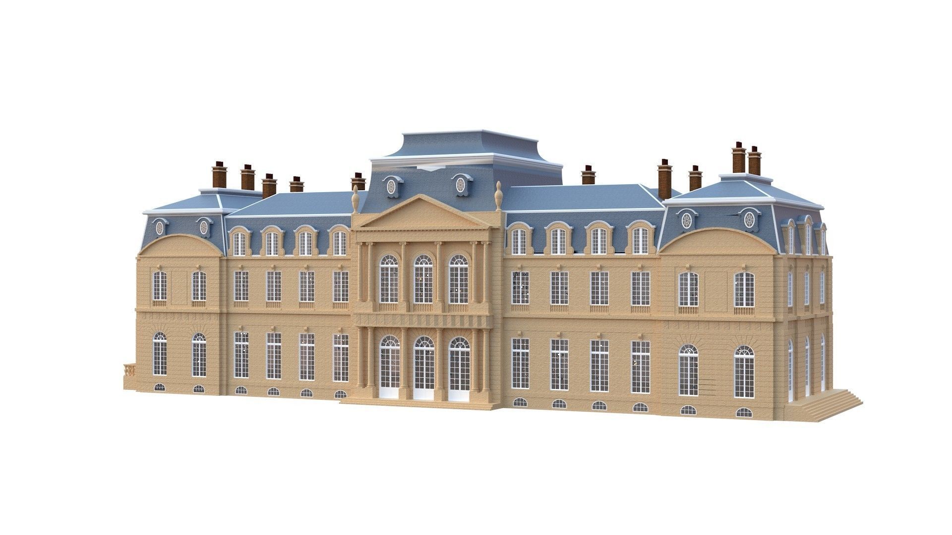 Old French Classic Palace 3D model_1