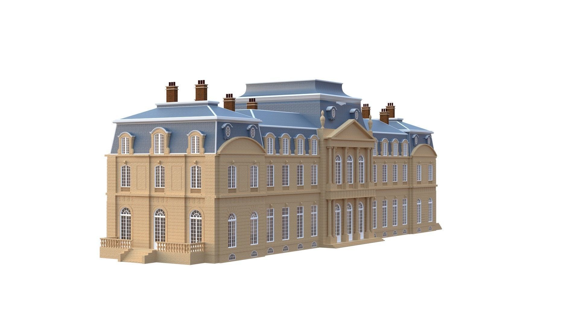Old French Classic Palace 3D model_15