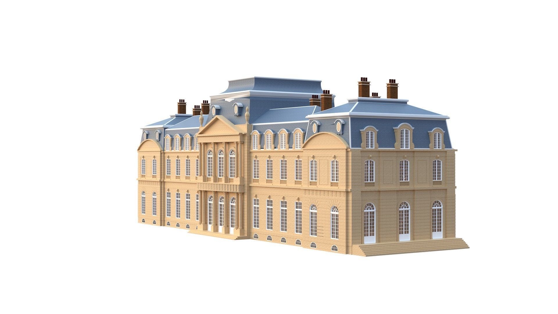 Old French Classic Palace 3D model_11
