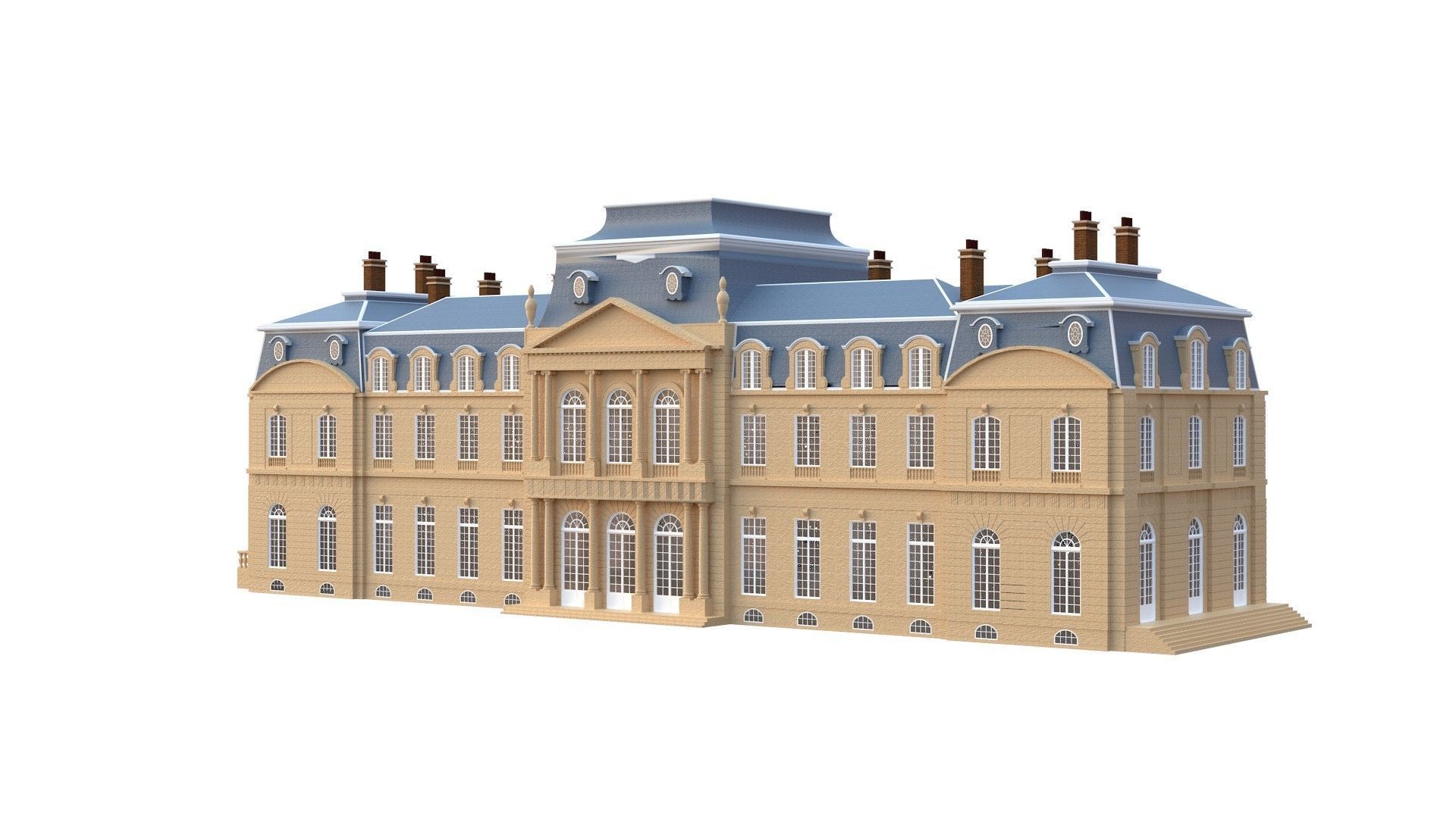 Old French Classic Palace 3D model_12