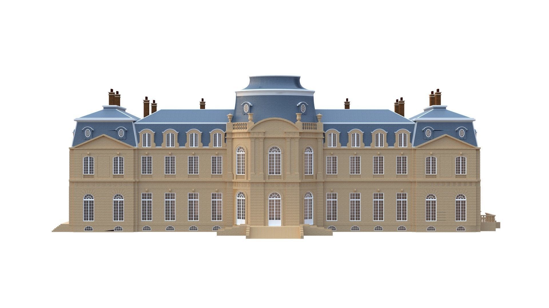 Old French Classic Palace 3D model_36