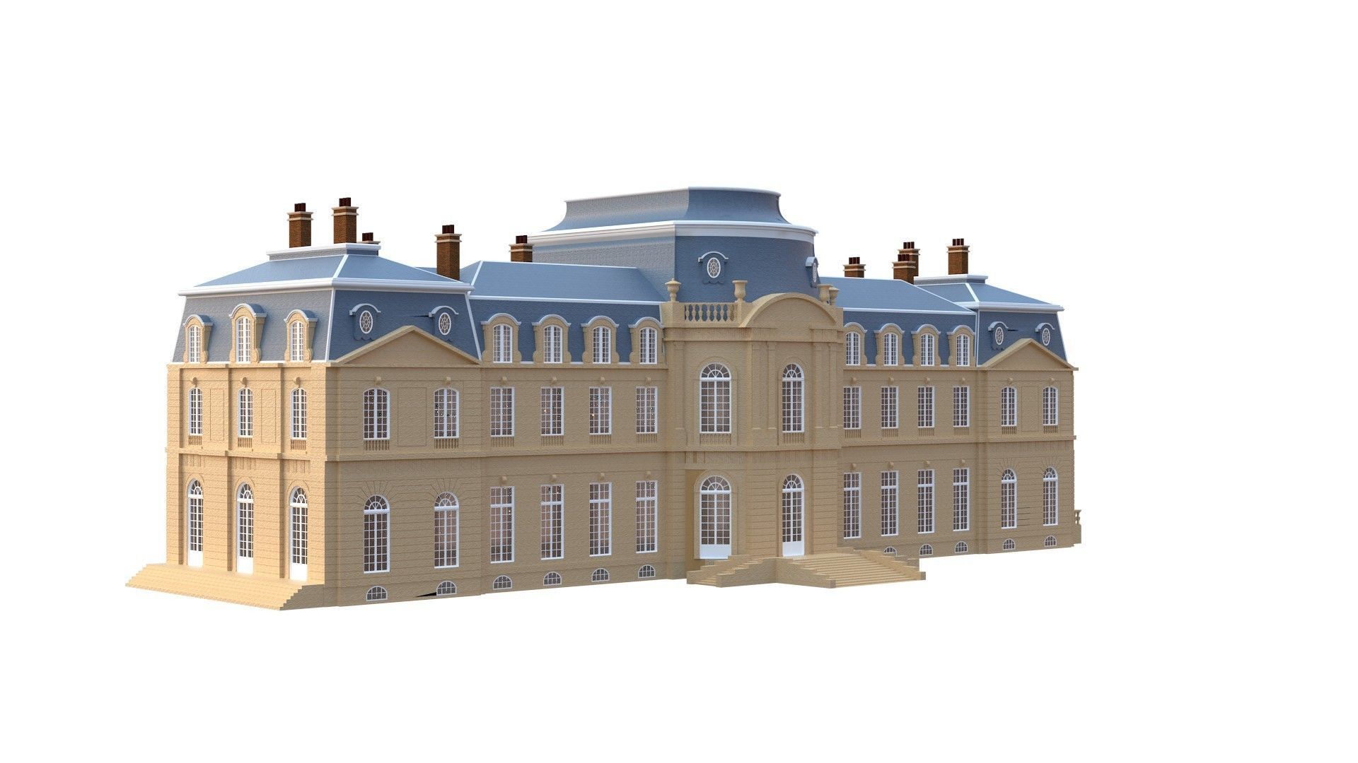 Old French Classic Palace 3D model_32