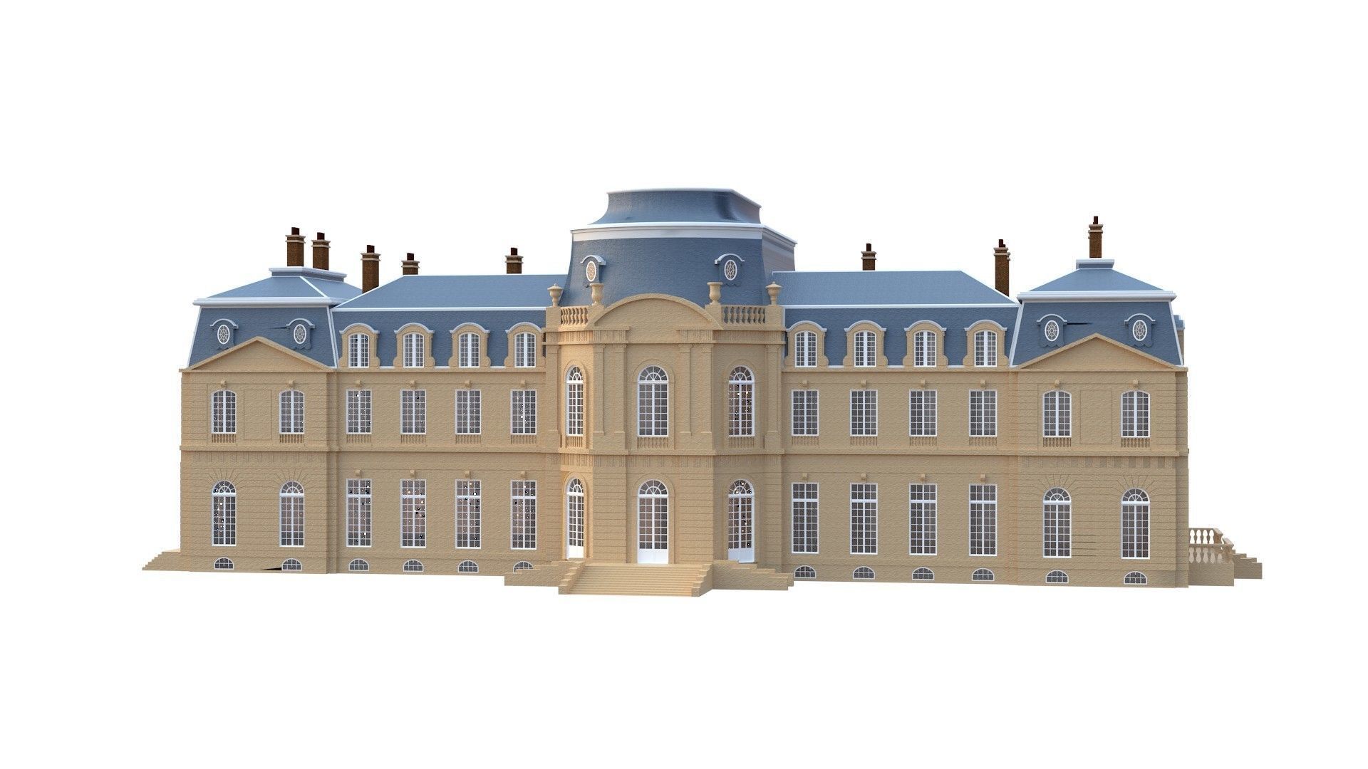 Old French Classic Palace 3D model_25