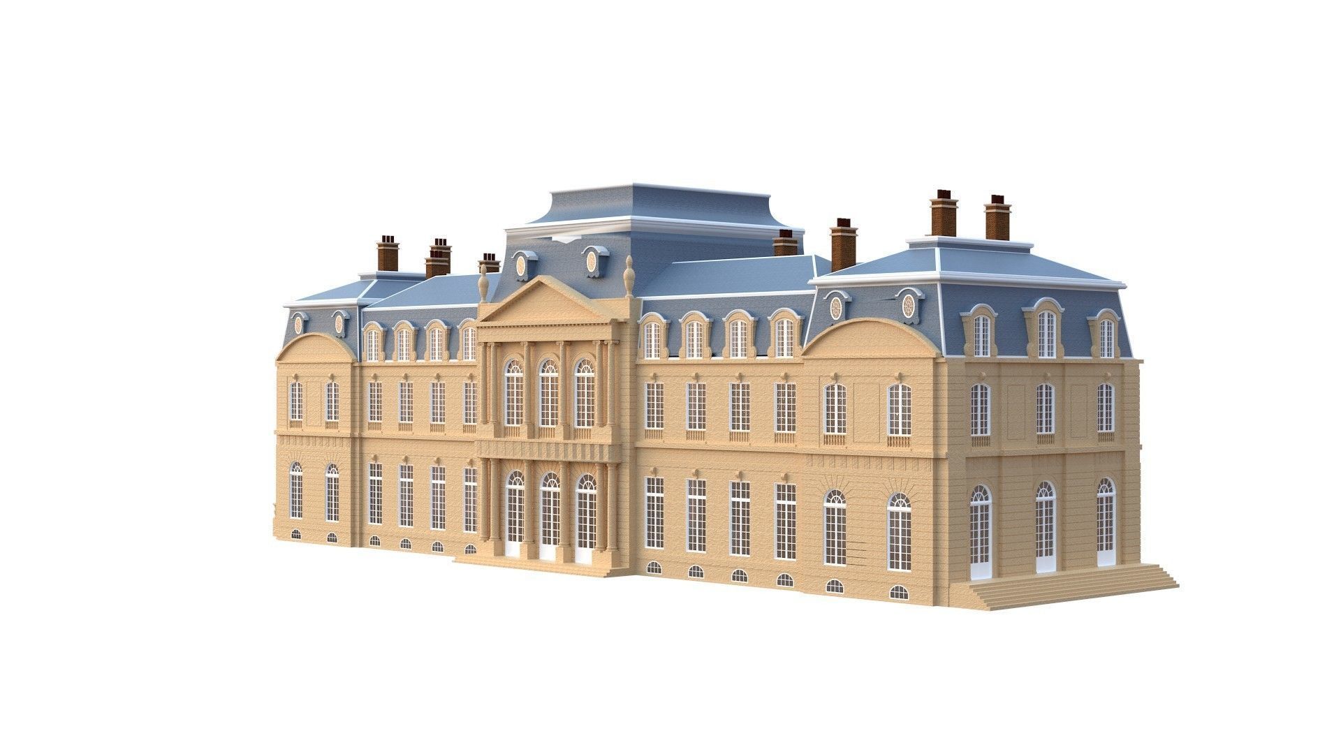 Old French Classic Palace 3D model_7