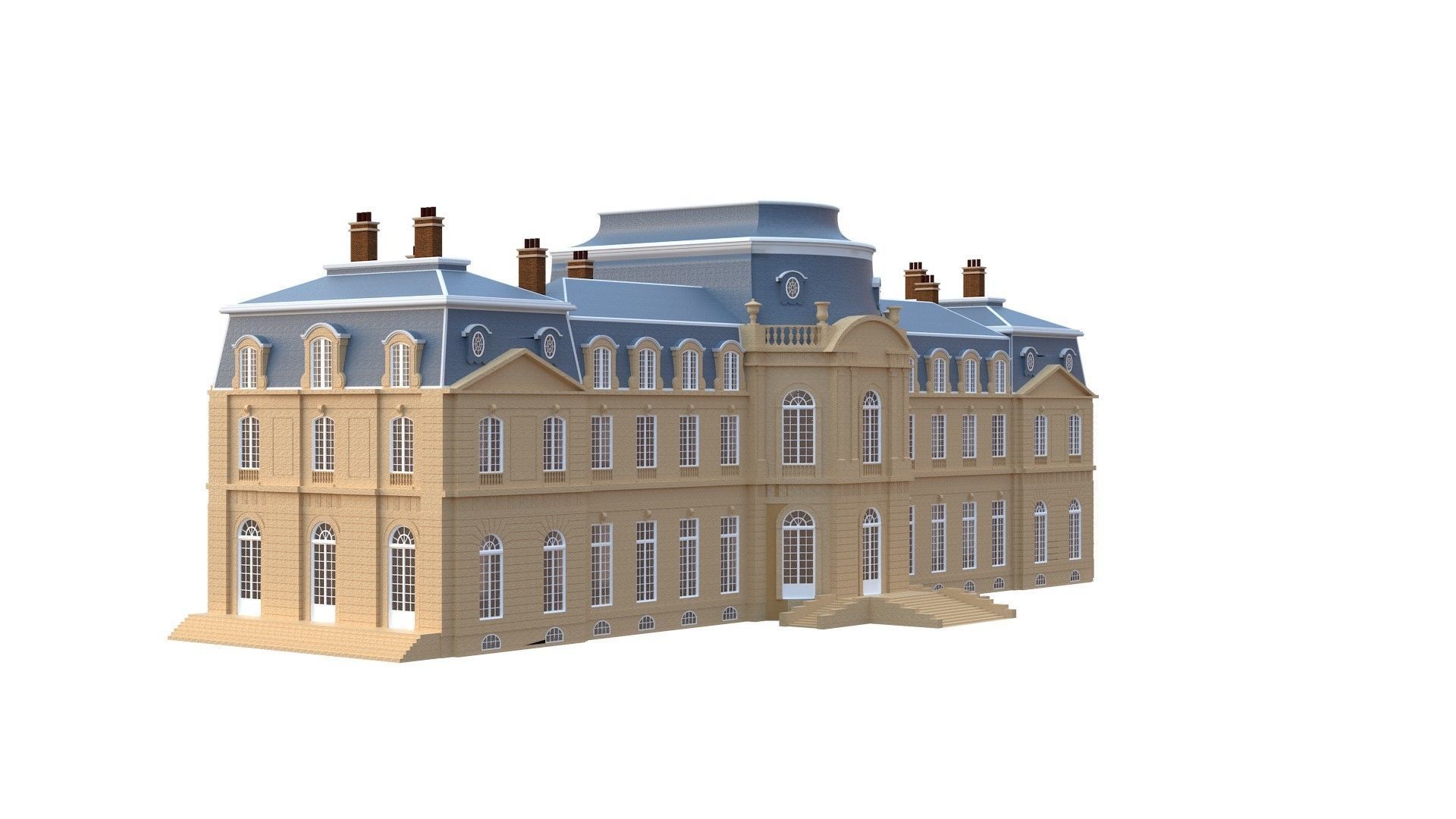 Old French Classic Palace 3D model_34